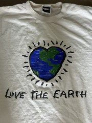 Vintage Tultex T-Shirt Keith Haring Love The Earth Heart Shaped Earth, Men’s XL