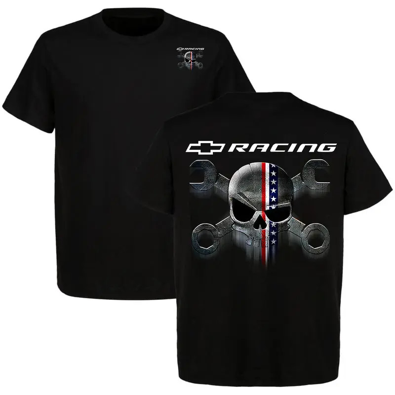 Chevrolet Racing 2-Sided T-Shirt Men’s Cotton Short Sleeve Streetwear