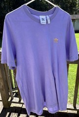 Adidas Men’s Original Trefoil Essentials T Shirt In Light Purple – Size Large