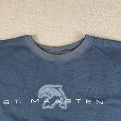 St Maarten Dolphin T-Shirt Men’s Size XL Blue Tropical Tees Sea Aquatic Vacation