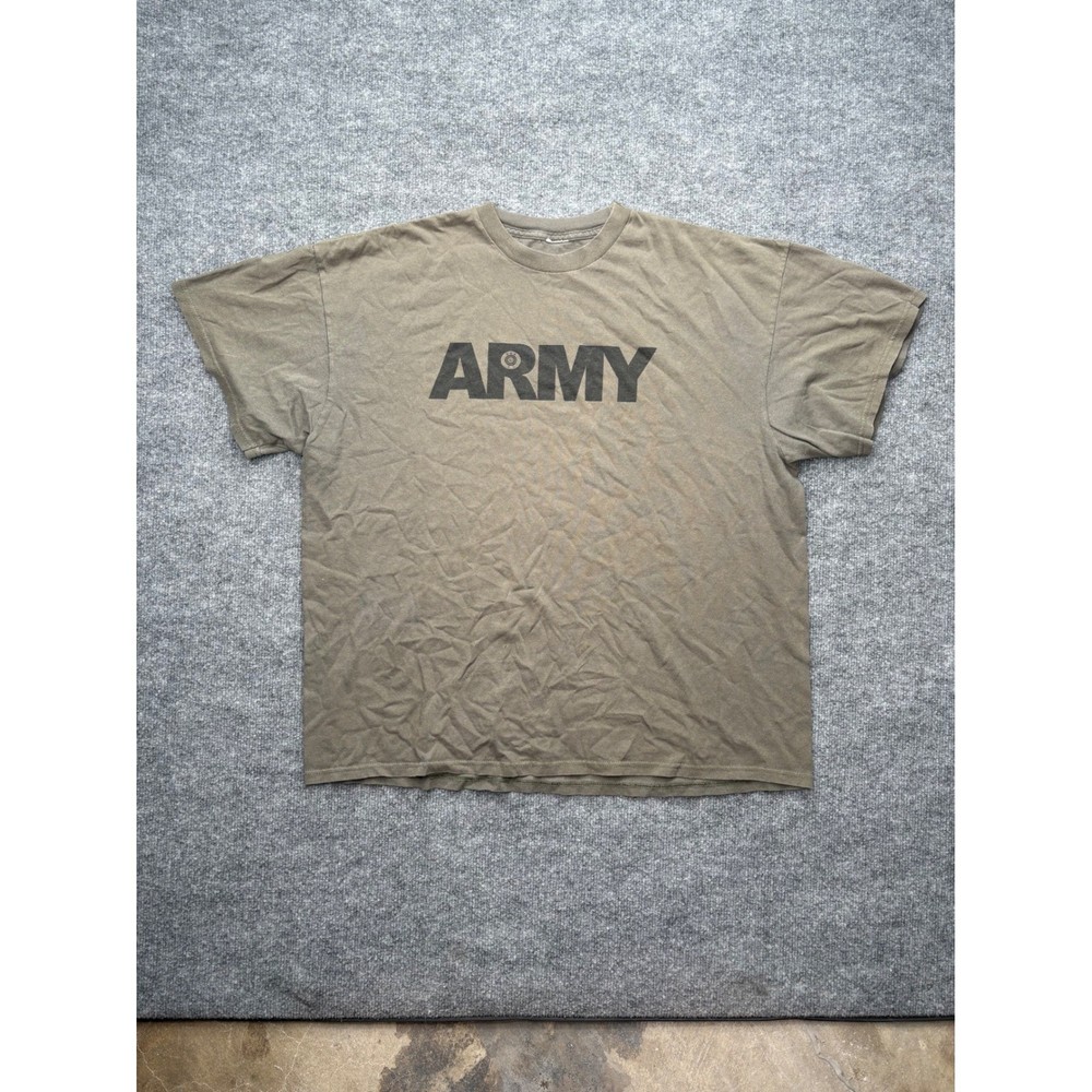 US Army Graphic TShirt Mens XL Olive Green Military PT Training Tee Short Sleeve