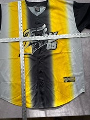 VTG 90’s Fubu League Men’s Sz XL Baseball Jersey Shirt Black Yellow Embroidered