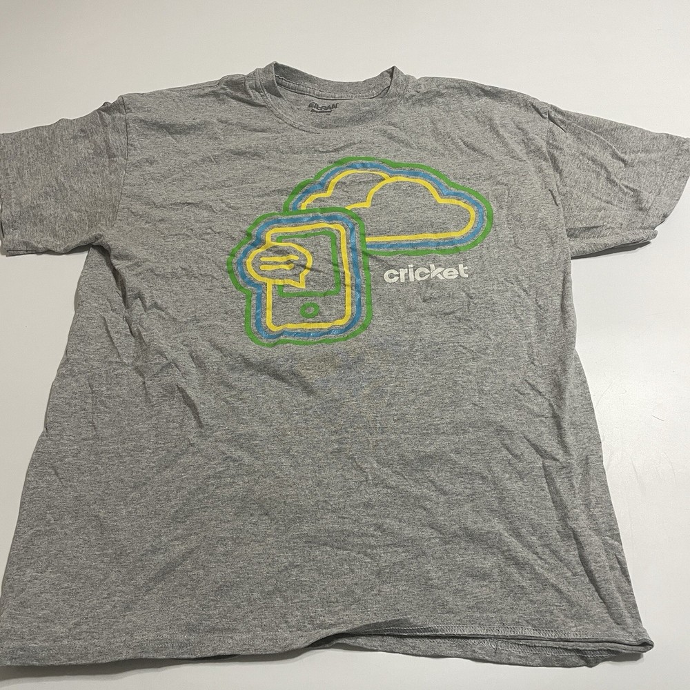 Cricket Wireless Employee Gray SS Gildan Dry Blend T Shirt Sz Large