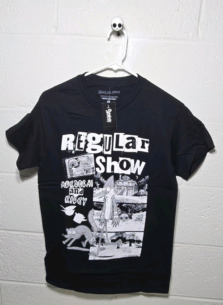 Regular Show Mordecai Rigby Black Graphic Men’s T-Shirt NWT – SZ 2XL (B)