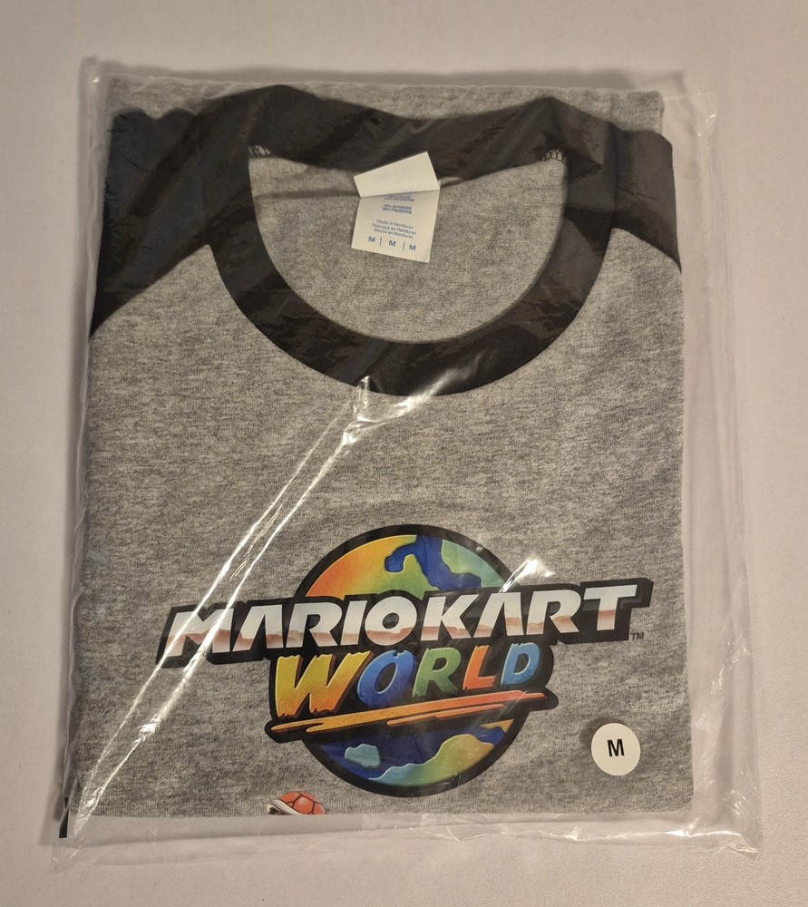 MARIO KART WORLD * SWITCH 2 * RAGLAN 3/4 SLEEVE T-SHIRT * BEST BUY EXCLUSIVE