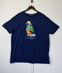 Polo Ralph Lauren Shirt Men XL Blue Polo Bear Windsurfing Nautical Crew Surf