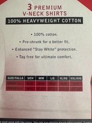 Stafford 3 pack Premium V-neck Tee Shirts 100% Cotton heavy weight Size XL New