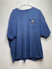 Carhartt Mens Size 2XL Blue Cotton Workwear Pocket T-Shirt K87 Stained