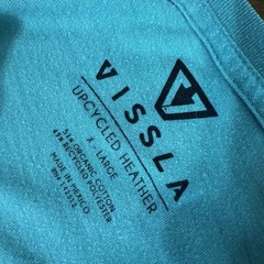 Vissla Mens Xl Upcycled Heather Turquoise T-Shirt Surfer