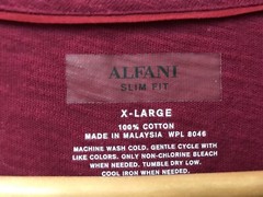 Alfani Mens Slim Fit Crew Neck Pocket T Shirt Tee Burgundy Gray Size XL NWT