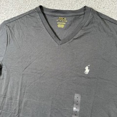 NEW Polo Ralph Lauren Men’s Charcoal Gray Cotton V-Neck T-Shirt