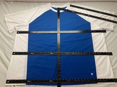 Men’s 5XL Big KingSize Island Swim Shirt Raglan Sleeve in Royal Blue & White