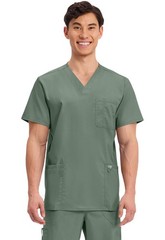 Scrub top for Men V-Neck with 3 Pockets, Knit Details, Soft, Durable, Breatha…