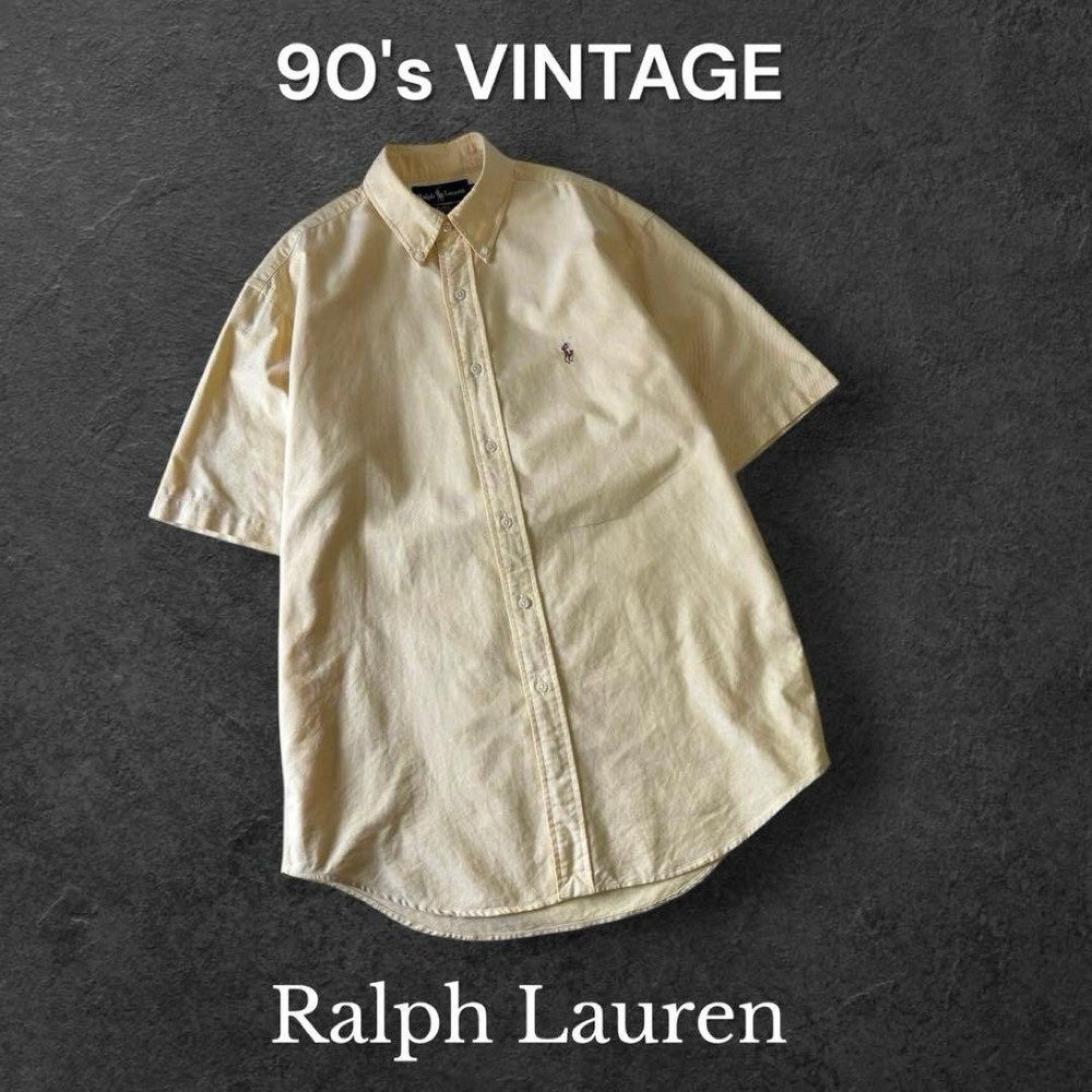 Ralph Lauren BLAKE Polo Shirt Multi-Color Pony Vintage Used For 14Y+ Japan