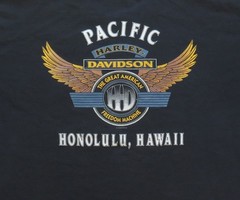 Harley Davidson Vintage T Shirt 2003 Pacific Honolulu Hawaii Eagle Biker Y2K