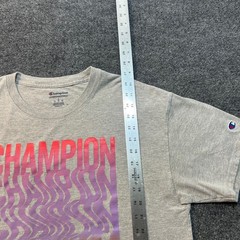 Champion Mens T-Shirt Large Gray Short Sleeve Logo Athletic Casual