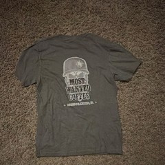 Gildan Softstyle CVC Gray Coffee Graphic Men’s T-Shirt Crew Neck Size S