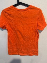 Halloween Kitty Graphic Tee Black Cat in Pumpkin Orange Shirt Sz.M