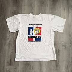 Vintage Sandria ENDESA 96 Shirt Mens Medium White Dominican Republic 90s Tee