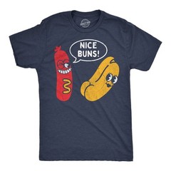 Mens Funny T Shirts Nice Buns Sarcastic Hot Dog Graphic Novelty Tee For Men