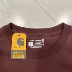 Carhartt K126 Loose Fit Long Sleeve Pocket T-Shirt Burgundy Men’s S Crew