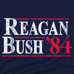 REAGAN BUSH 84 Retro Tee Shirt Ronald George HW vintage Republican Election 1984