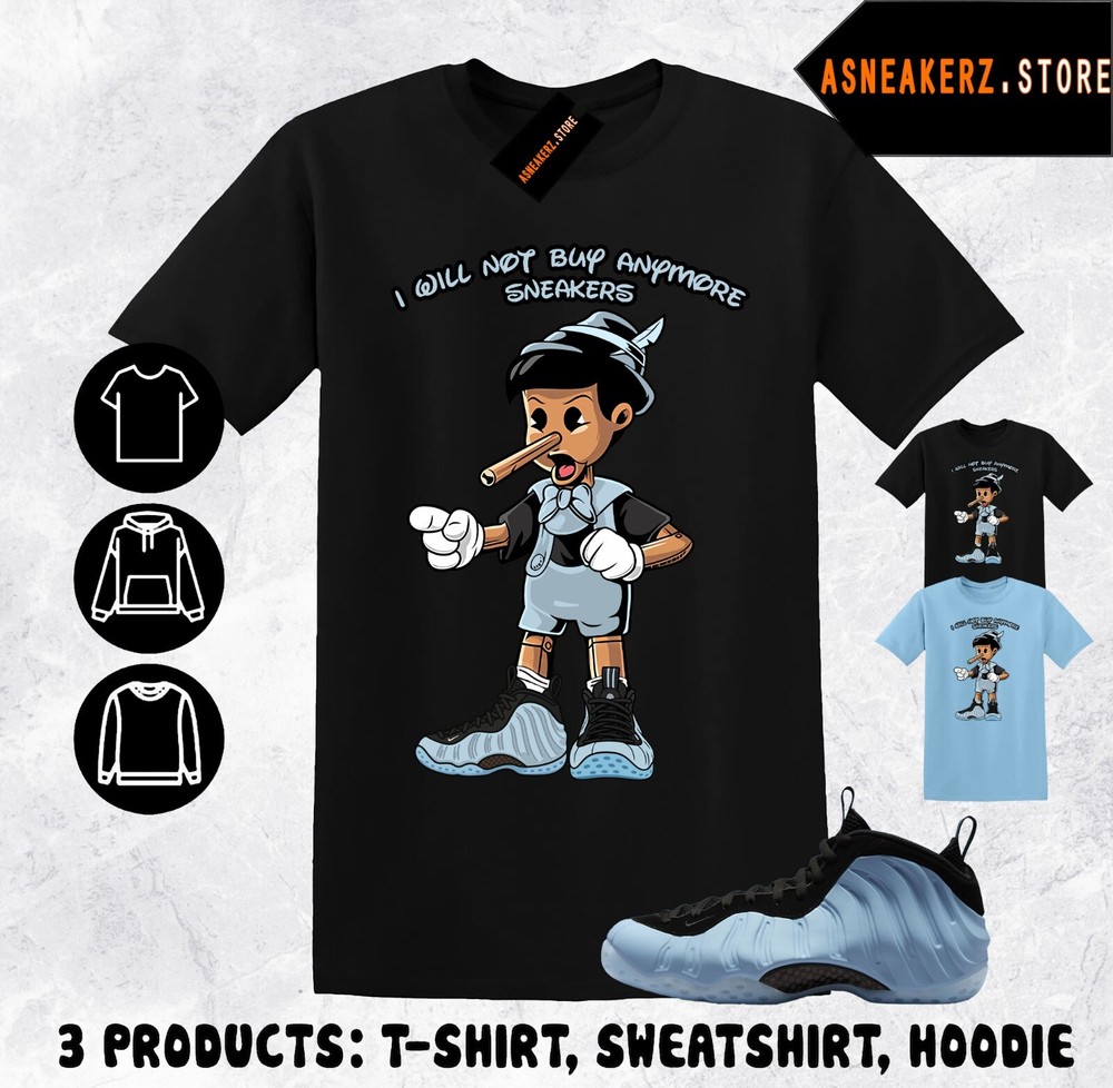 Shirt Matching Foamposite One Psychic Blue Match Sneaker Sneakerhead Pinocchio