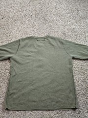 Vintage Lucky Brand Thermal Henley Shirt Mens Medium Green Military Waffle Knit