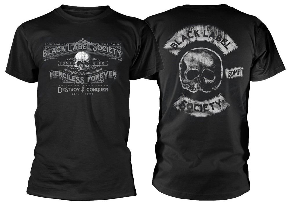 Black Label Society Band merciless forever basic black 2 side T shirt