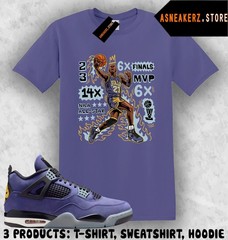 Tee Shirt Matching AJ 4 Lakers Lakeshow 2026 Match Sneaker MJ Flair 23 T-Shirt
