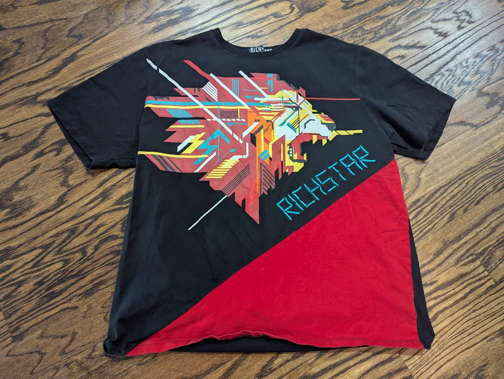 Rich Star Lion Embroidered SHIRT (3XL Fits Smaller) 23×30 Urban Hip Hop Skater
