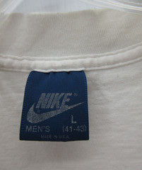 VINTAGE Portland Marathon Nike Shirt Men Large White 80s Five Miler Race Runner*