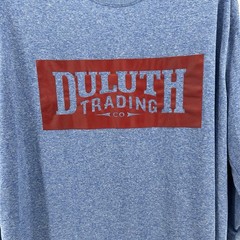 Duluth Trading Co T Shirt Mens 2XL Heather Blue Graphic Long Sleeve Tee Heritage