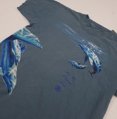Vintage 90s Dolphin Print Let The Oceans Live T Shirt World Issue Wildlife USA