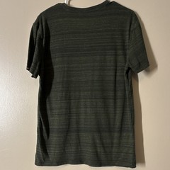 American Eagle Seriously Soft V-Neck Striped Tee Short Sleeve L Green