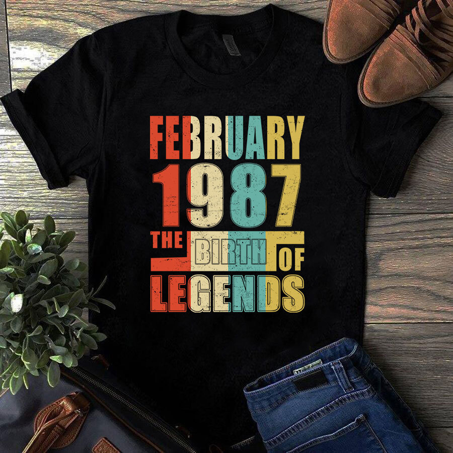 February 1987 The Birth Of Legends Vintage Unisex Tshirt