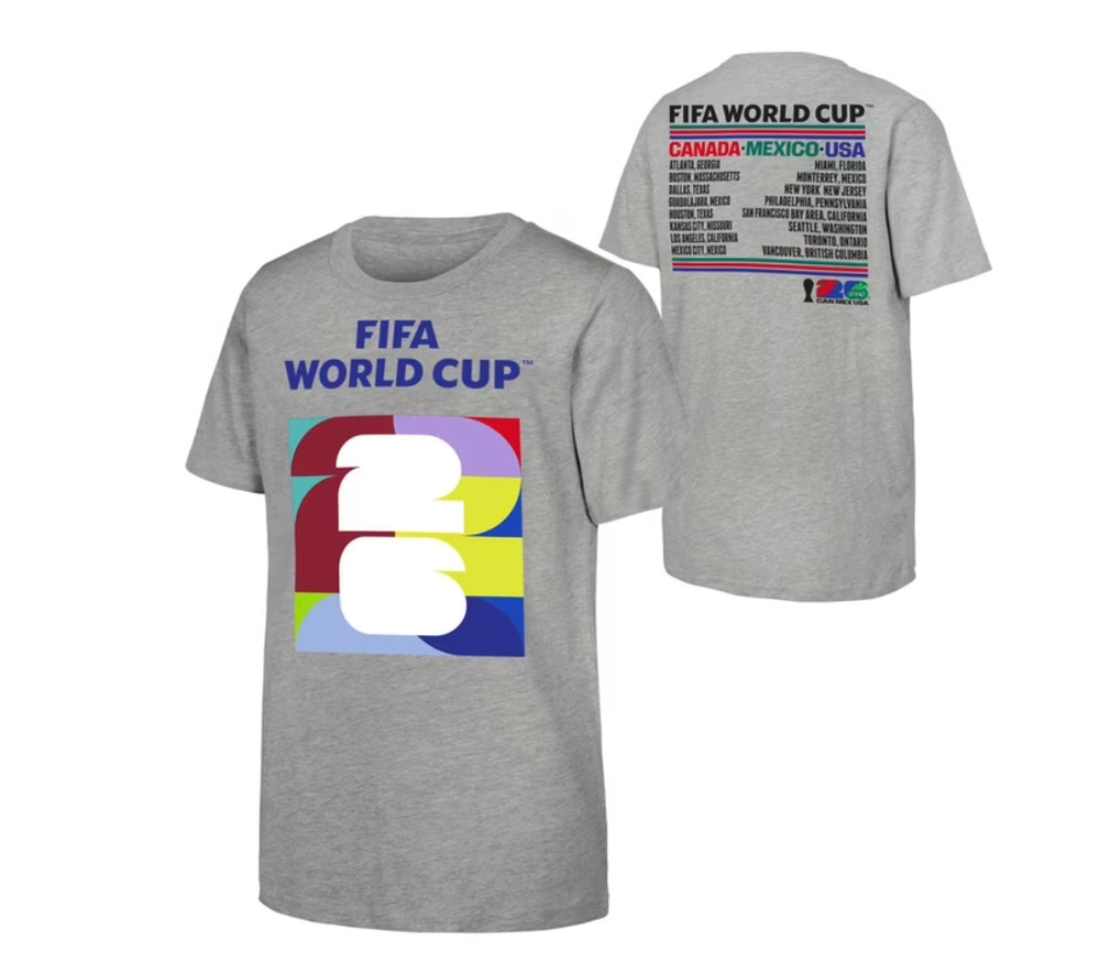 FIFA World Cup 2026 Gray Graphic T Shirt Mens XL Extra Large Soccer Football
