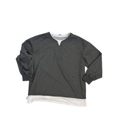 Coofandy pullover shirt long sleeve men’s medium in grey and white