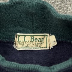 Vintage LL Bean Shirt Men Large Blue Outdoor Hike 80s 90s Striped Mock Neck USA