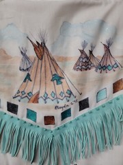 GIORGIO PATRINO Select BROADCLOTH TRIBAL INDIAN RARE GRAPHIC SHIRT XL/4-5 #C