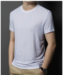 New Fashion Trend Ice Silk Breathable Summer Short Sleeve Luxury Men T-Shirt