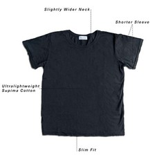 3-Pack Supima Cotton T-Shirt USA Made – Slim Fit Ultra Lightweight – Black