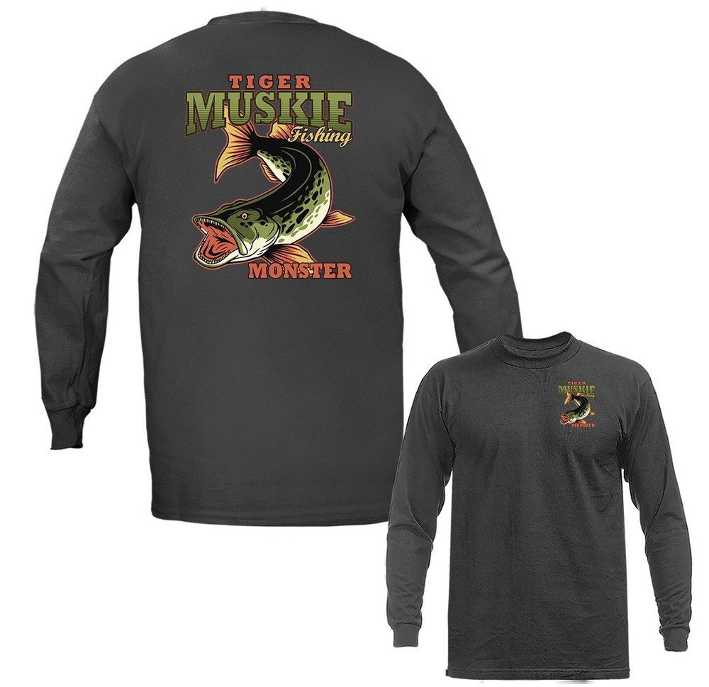 Tiger Muskie Fishing Outdoor Sports Long Sleeve T-shirt