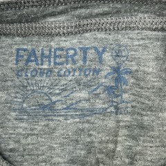 Faherty Henley Shirt Men’s XL Gray Heathered Cloud Cotton Casual Long Sleeve