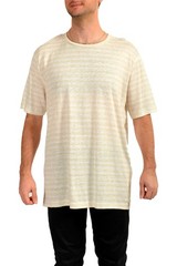 Hugo Boss Men’s “T-Tesar 59” 100%Linen Striped Short Sleeve T-Shirt US 2XL IT 56