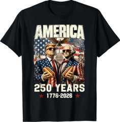 250 Years America Anniversary 250th Vintage Trump Washington T-Shirt
