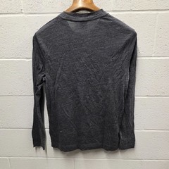 NN07 Shirt Mens S Gray Long Sleeve Crewneck Solid Casual Knit Tee T-Shirt Wool