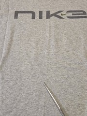 Vintage Nike Gray Spellout Logo T-Shirt Made in USA Mens Medium Y2K Graphic Tee