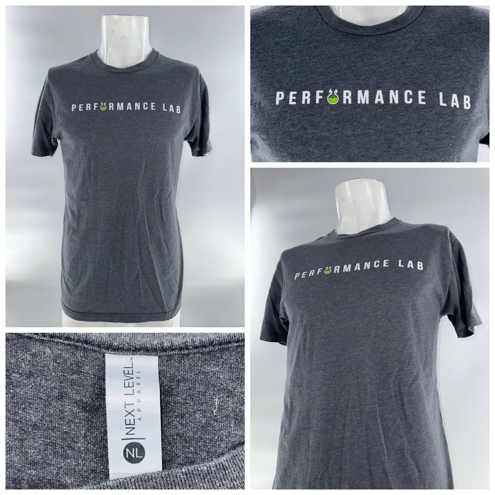 Performance Lab Next Level Short Sleeve T-Shirt Men M Gray Cotton Poly YGI I4-96