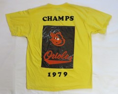 1970’s Vintage T Shirt Baltimore Orioles 1979 Iron On Flock Logo